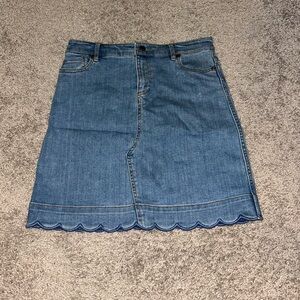 Draper James Scallop Hem Denim Skirt